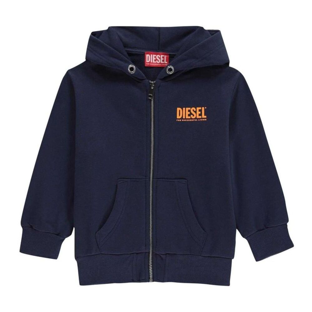Diesel Childrens/Kids Logo Full Zip Hoodie / Navy/Red
